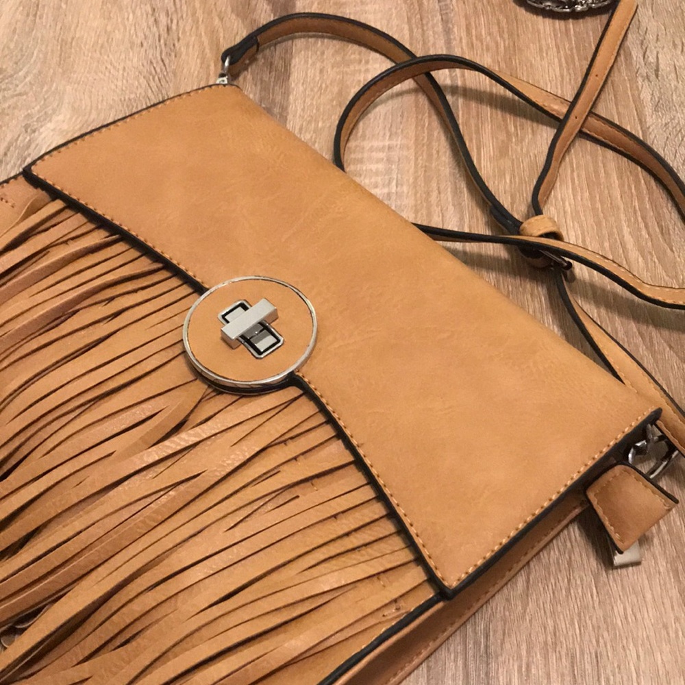 Chestnut Fringe Satchel